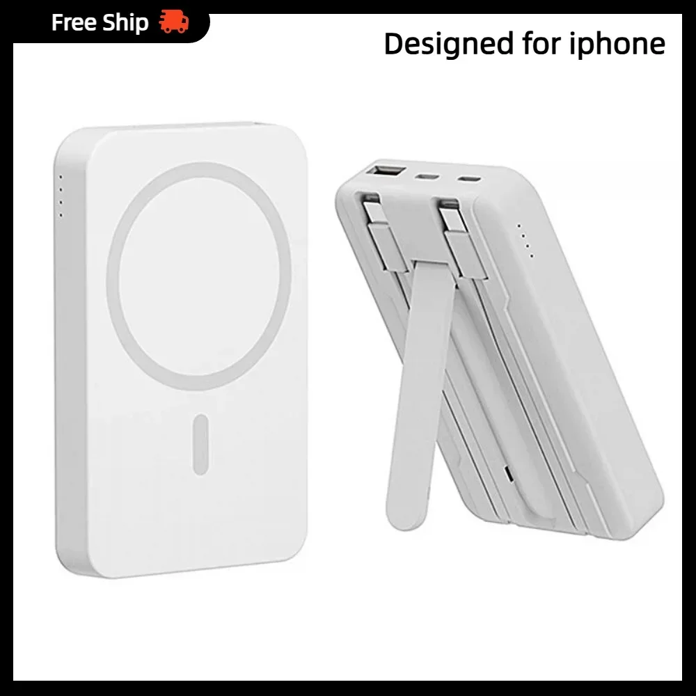 Foldable Magnetic Wireless Charger 10000mAh: LED Screen + Compact Silicone, Must-Have for iPhone 12-17 Series!