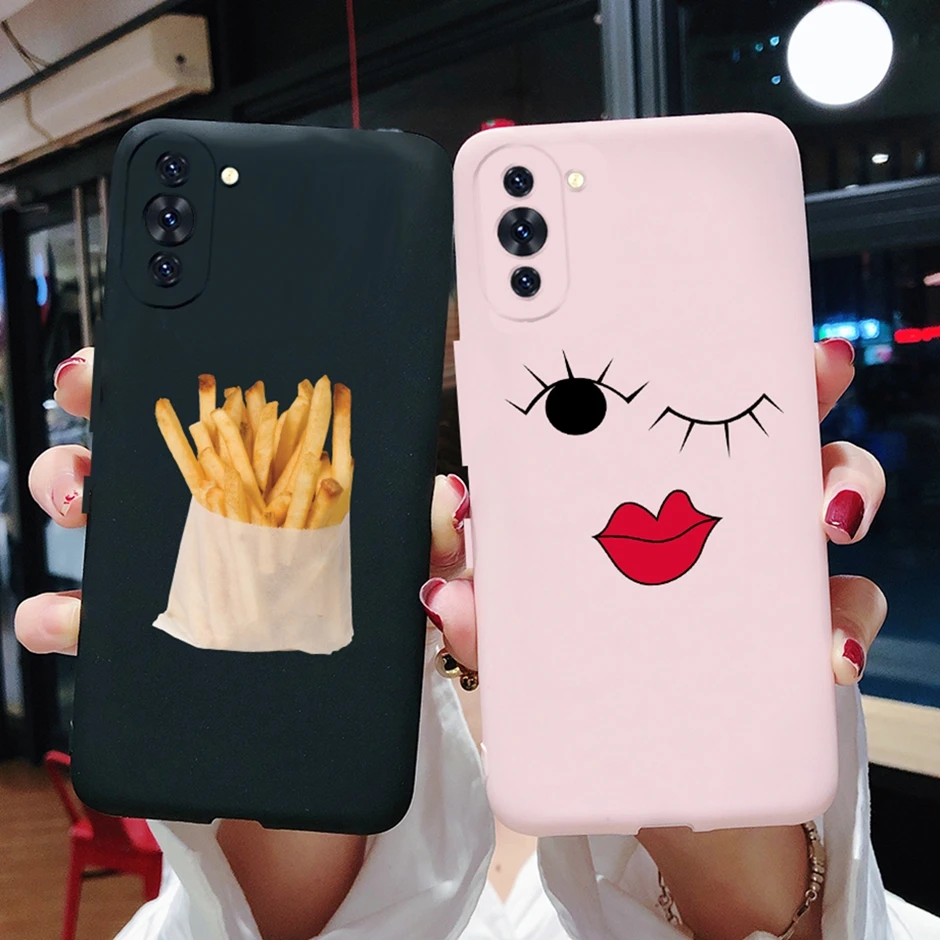 화웨이 노바 10 케이스 NCO-AL00 만화 페인트 커버 소프트 슬림 전화 케이스 화웨이 노바 10 프로 GLA-AL00 커버 코크 범퍼