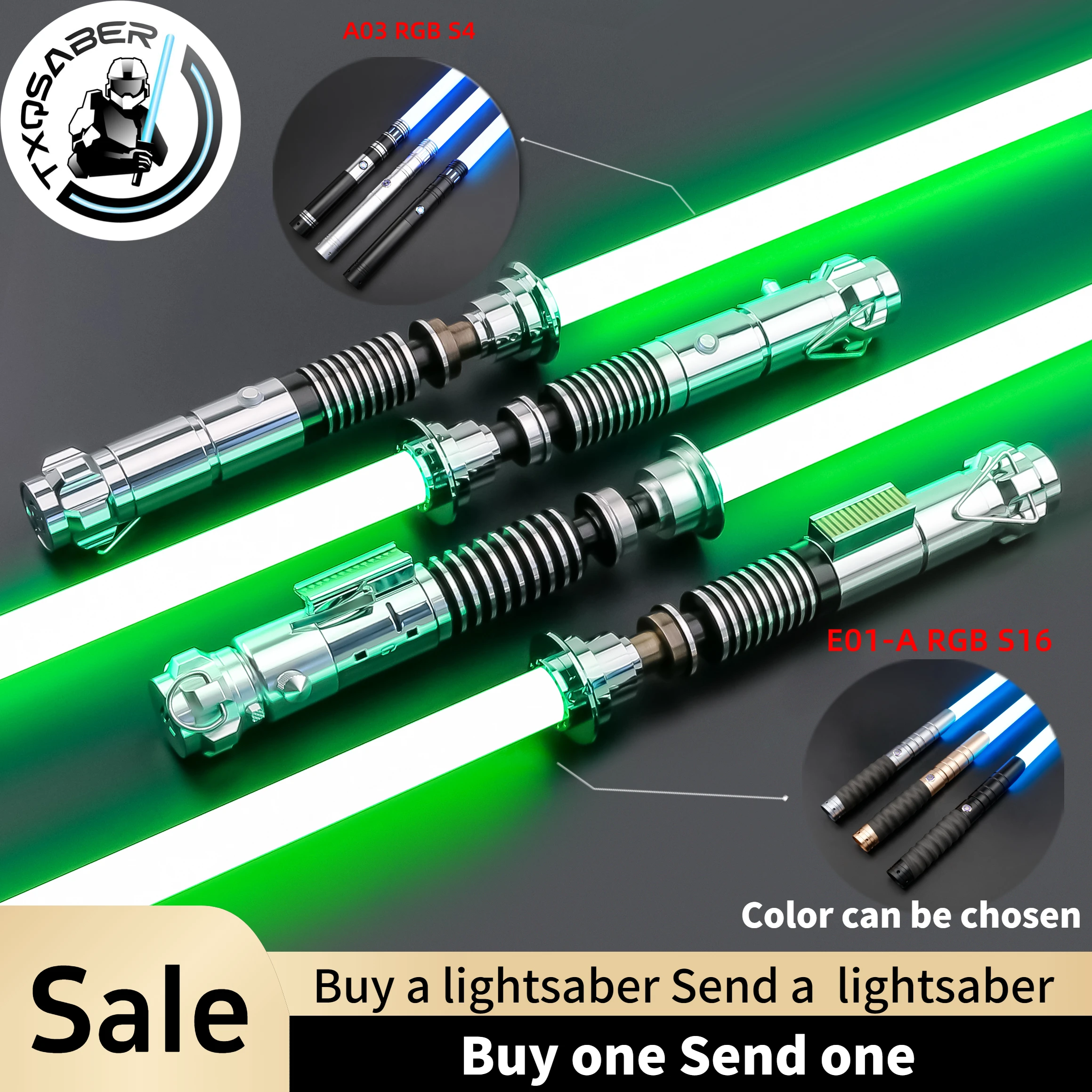 

TXQSABER Lightsaber Luke Series Neo Pixel SDRGB Lasersword Heavy Dueling Smooth Swing Blaster FOC Metal Hilt Laser Sword Toys