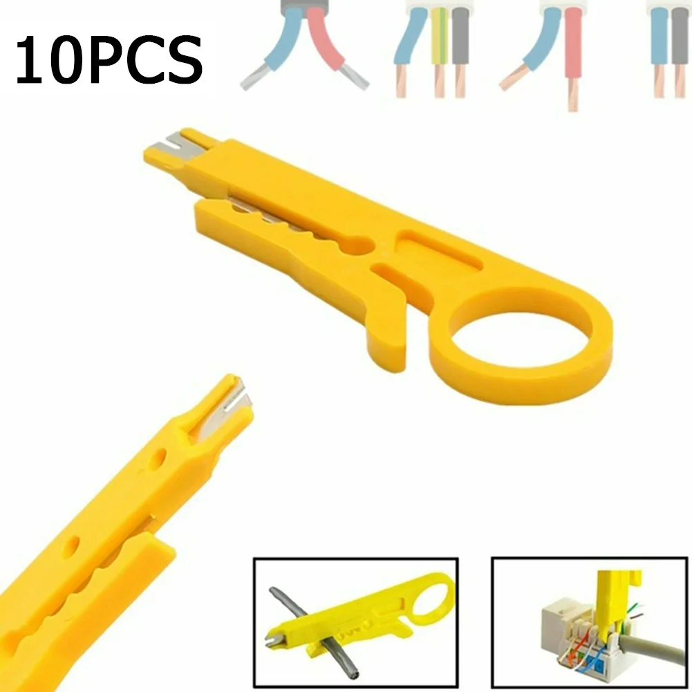 Cable Wire Punch Cutter Stripper Manual Pliers Effortless Stripping of Data Cable Wires with 10pc Plastic Pliers Tool