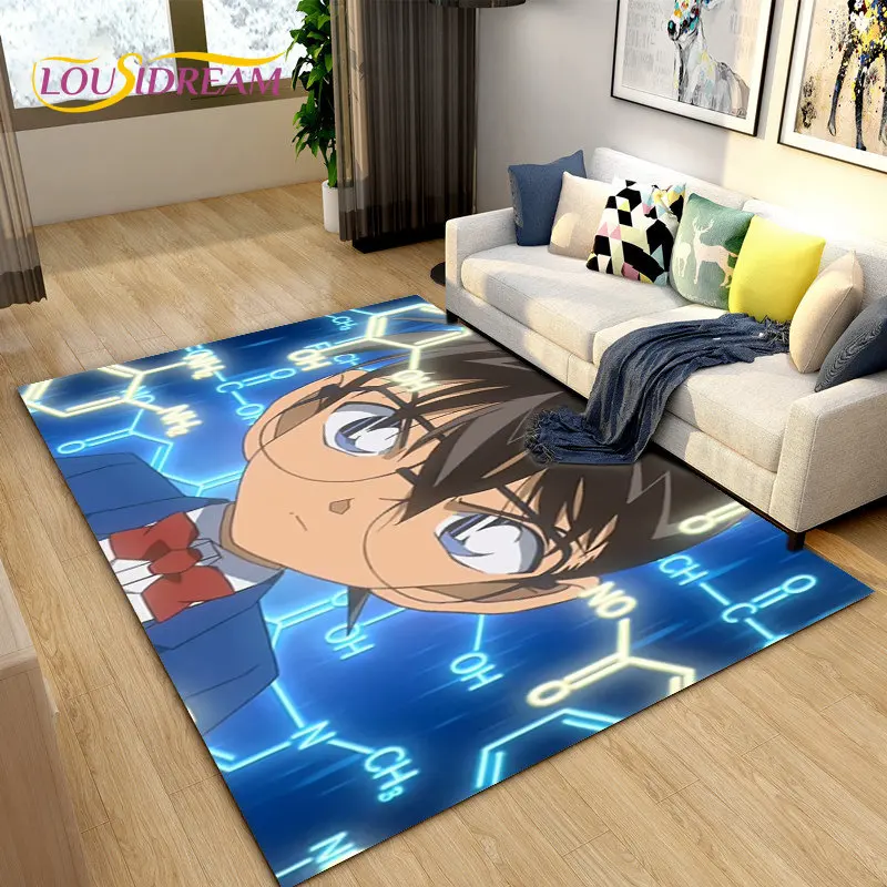 Detective Conan Cartoon Anime Area Rug,Carpet Rug for Living Room Bedroom Sofa Doormat Decoration, Kids Play Non-slip Floor Mat