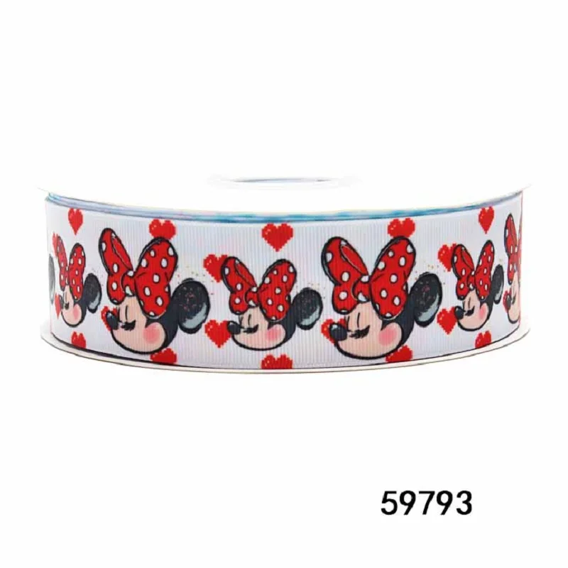 5Yards Disney Mickey Minnie Mouse Grosgrain Ribbon for DIY Gift Bows Decoration Sewing Accessories