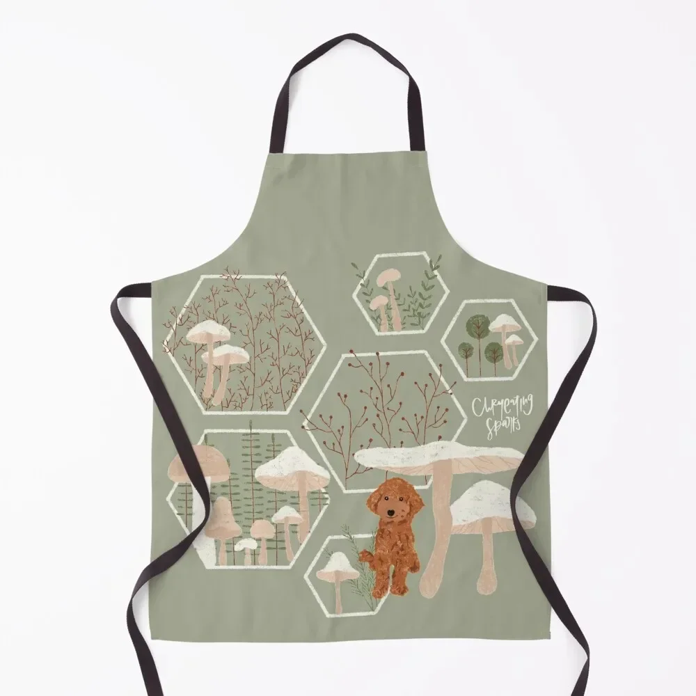 

Hoku the Poodle - Mushroom Forest Apron Women Kitchen'S Kitchen New 2022 Year kitchen jacket woman Woman Kitchen Apron