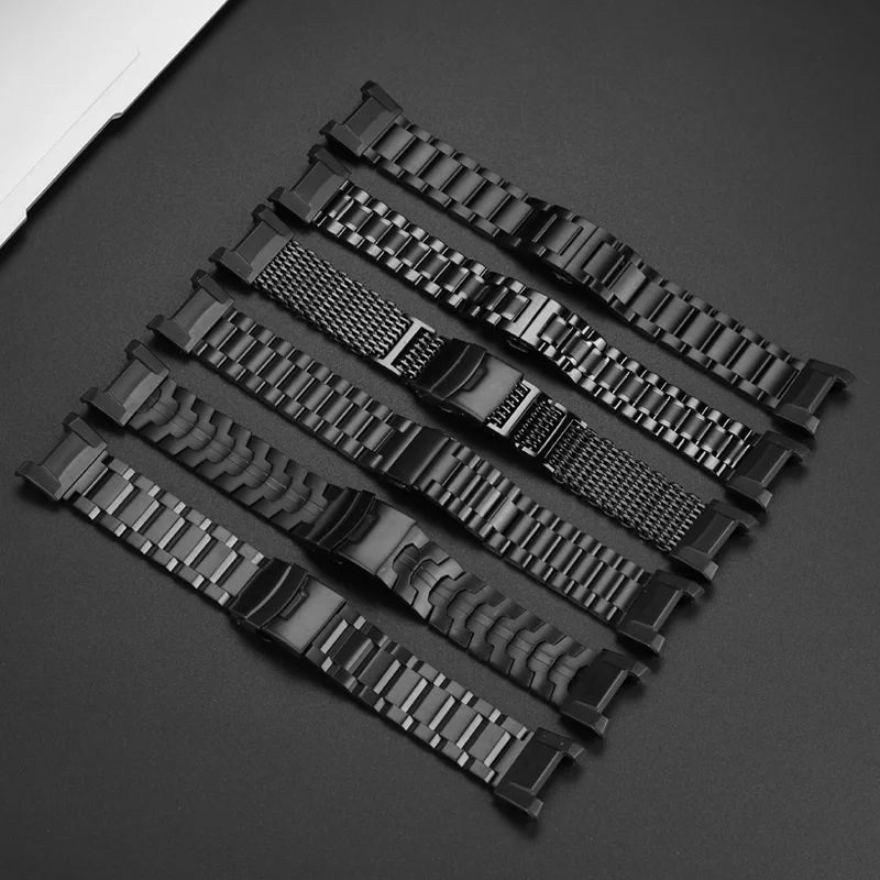 Metal Watch Strap Black For Casio G-SHOCK Mudmaster series GWG-B1000 The Third Generation Modified Stainless Steel Bracelet Men