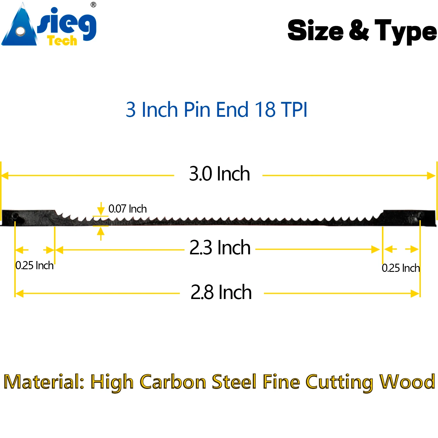 3 zoll Blättern Sägeblätter Pin Ende 18 TPI Fit Für Sears Handwerker Penn State Delta Ryobi Wen 3921 Dremel