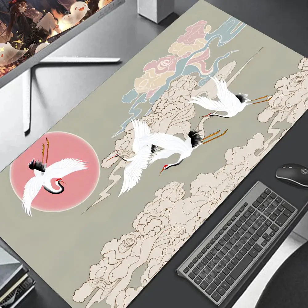 Birds and Cranes Mouse Pad Esports Large rubber mouse New products pa Desk mats Hentai Offices accessories HD