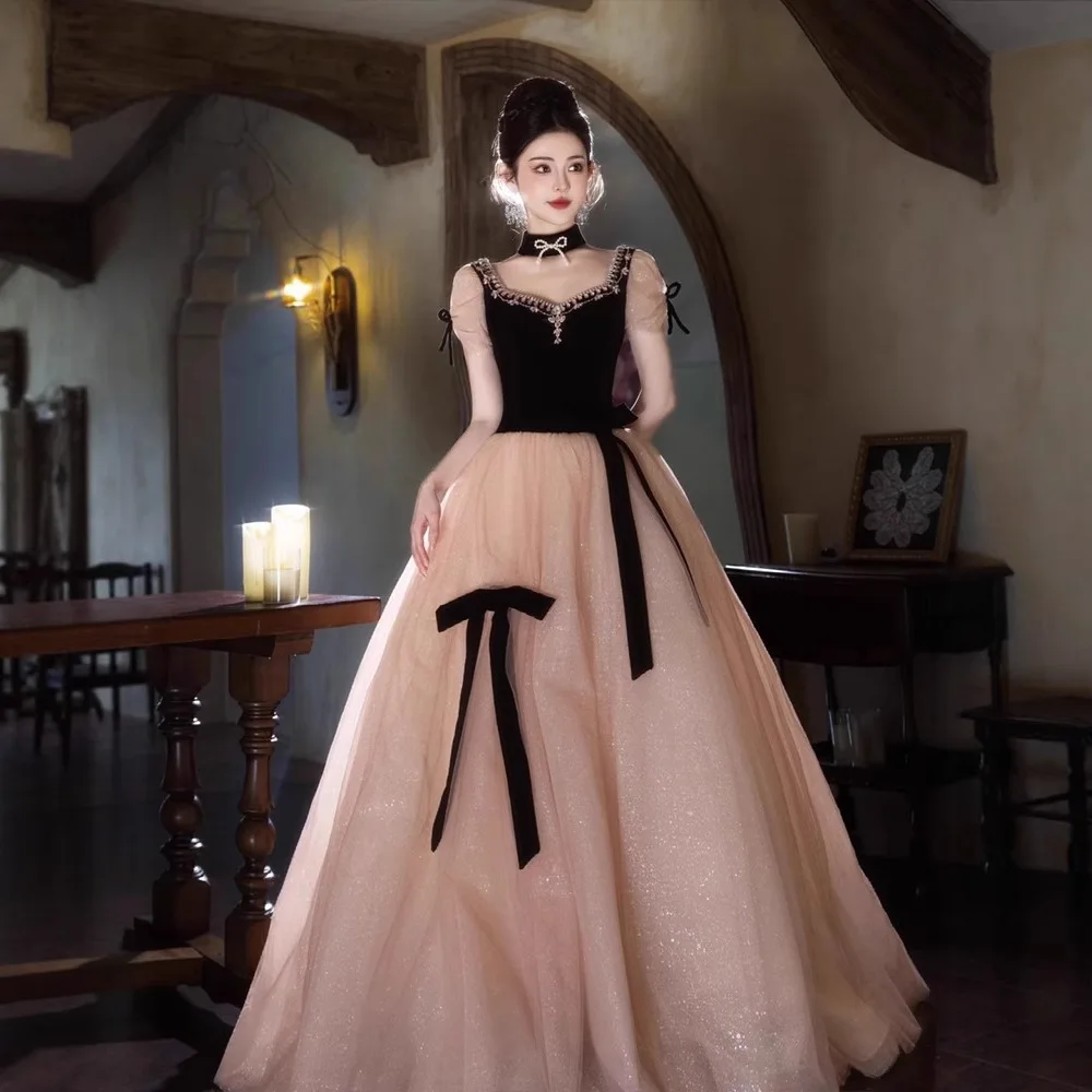 

New French style sweet elegant adult ceremony birthday party princess dress senior sense light luxury engagement dress