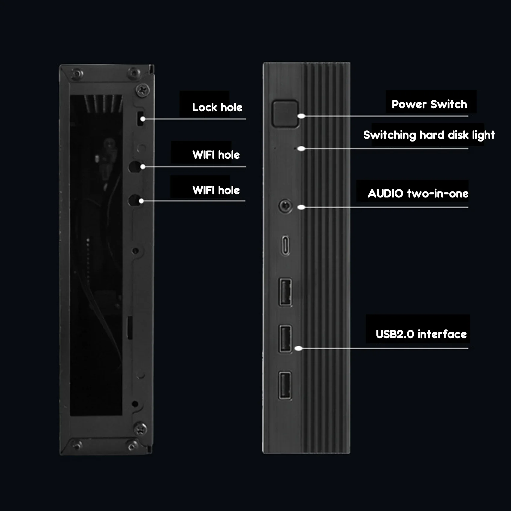 AA26P TX06 Desktop Mini ITX Case Mini Game Computer Chassis HTPC Chassis for MINI-ITX Ultra-Thin Motherboard