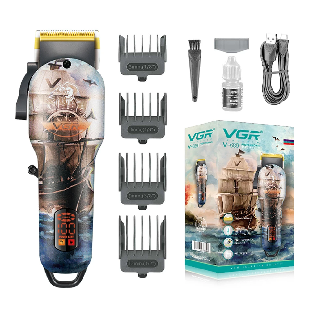 

VGR Professional Hair Clipper Hair Cutting Machine Rechargeable Hair Trimmer For Men Shaver Barber Accessories Cut Machin Beard