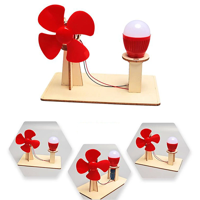 DIY Wind Generator Model Kids Science TOY STEM Technologia Gadget Wooden Physics Kit Educational Learning Toy For Children