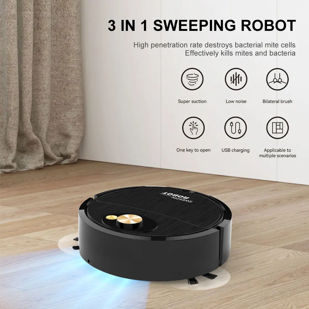 Intelligent Home Cleaning Tools Cleaner 3 in 1 Intelligent Sweeping Robotic Vacuum Low Noise Floor Sweeper Automatic Household