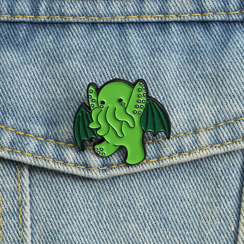 Cthulhu Monster Emaille Pins Cartoon Chubby Tier Broschen Revers Abzeichen Lustige süße Schmuck Geschenk für Kinder Freunde