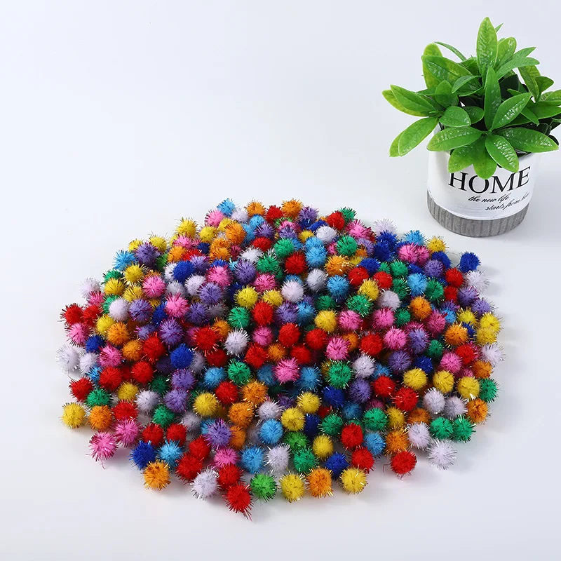 10/15/20/25/30mm glitter pompom ball Mixed color large pompoms crafts for Creative Crafts, Christmas tree, DIY, 100Pcs wholesale