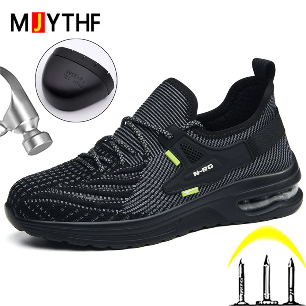

Fashion new work safety shoes Men Work Sneakers Steel toe shoes Puncture-Proof Indestructible shoes lightweight Security Boots
