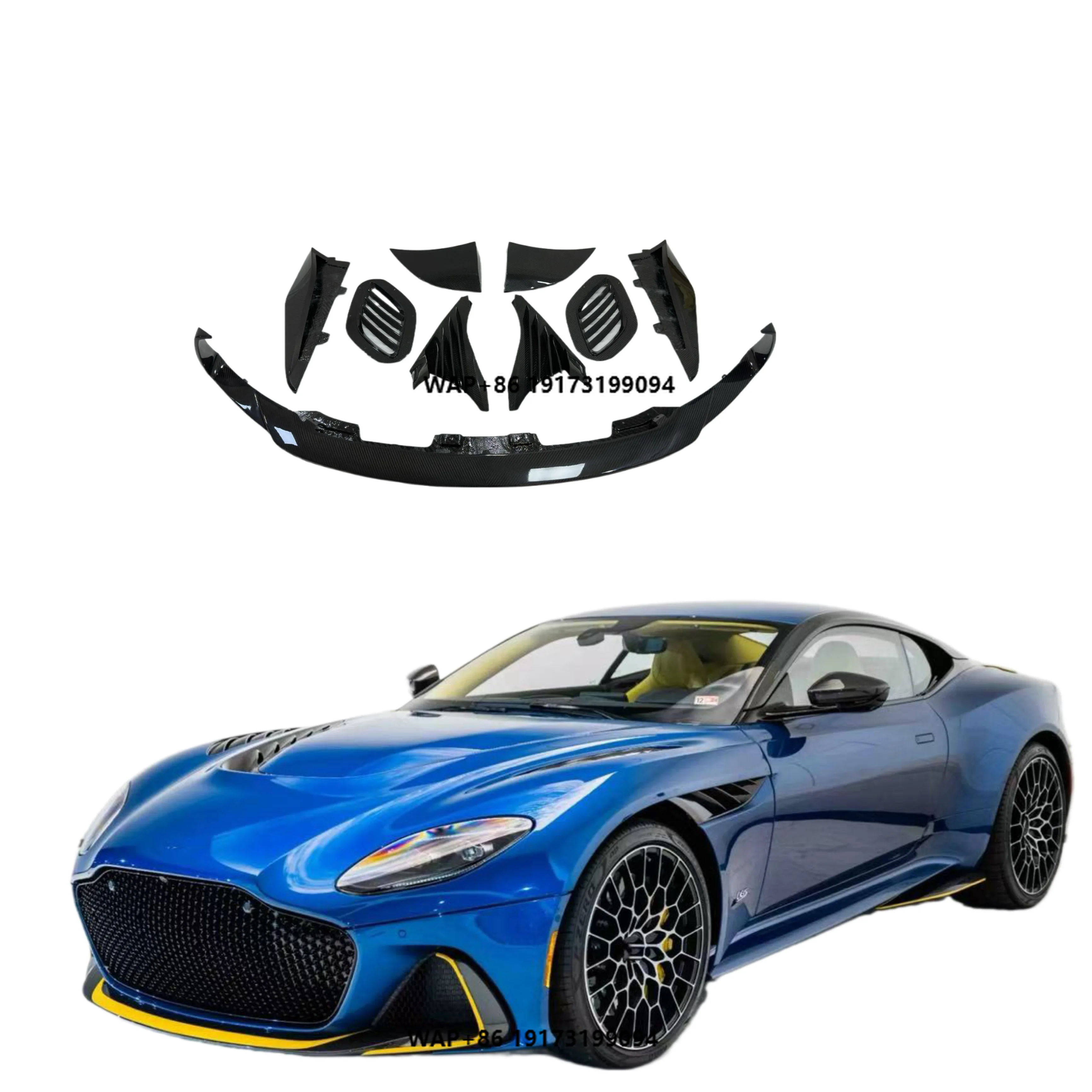 

For-Aston Martin DBS Upgrades 770 Auto Parts Dry Carbon Fiber Front Lip Skirt Rear Diffuser Hood Tuyere Body Kit