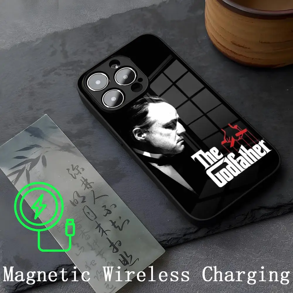 Movie The Godfather Mouse Pad Strong Magnetism Glass For iPhone 16ProMax 14 15 13 12 15 11 Pro Max Plus Mini Coque