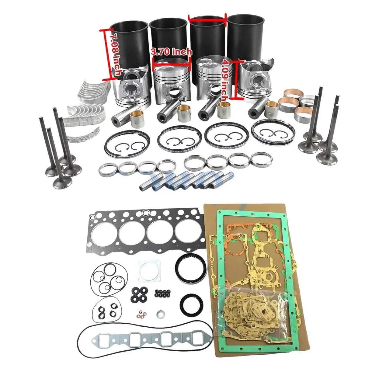 MSparts 4D95 Engine Overhaul Rebuild Kit Piston Liner Kit With Gasket Kit For Komatsu 4D95 4D95S 4D95K 4D95L 4D95S-W-1G 4D95S-