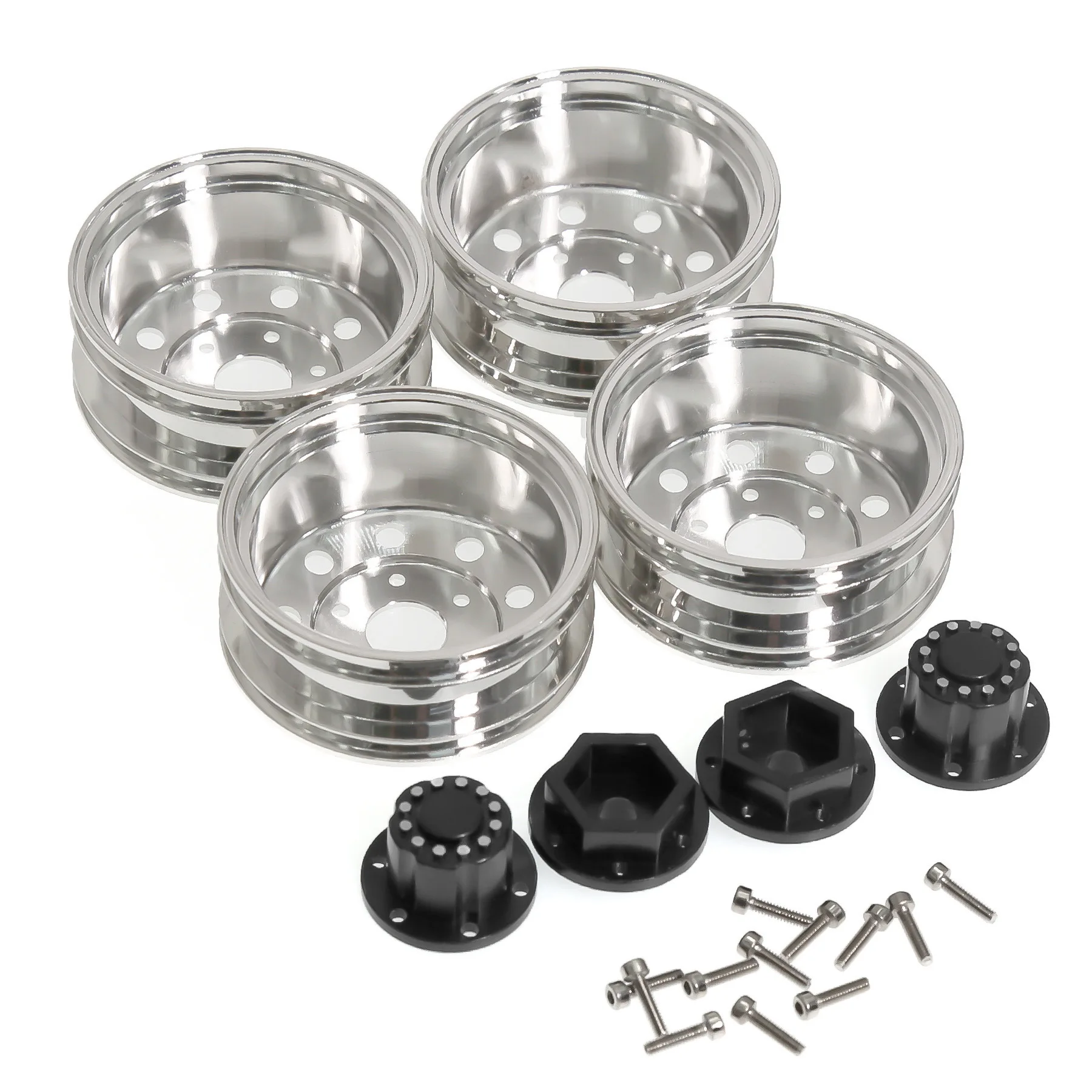 Metal Wheel Hub Mud Head Front Rear Wheels C Counterweight for Tamiya 1/14 Trailer Model Car