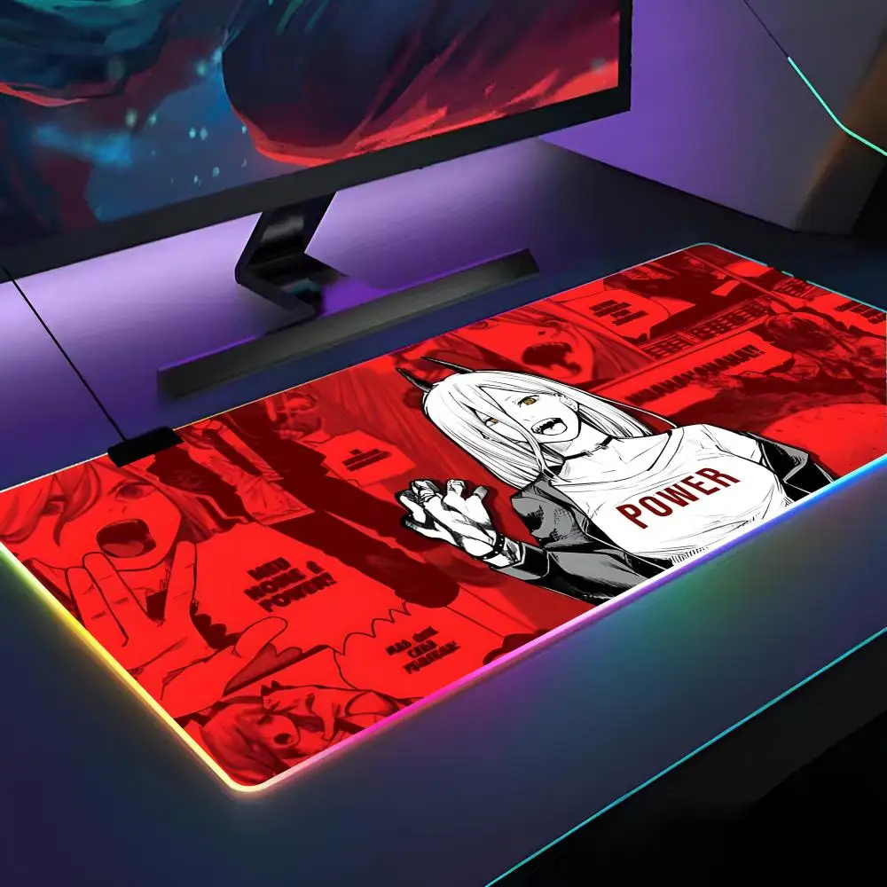 

Коврик для мыши C-Chainsaw M-Man в стиле аниме, коврик для мыши с RGB-подсветкой, коврик для мыши для ноутбука, коврик для мыши для ноутбука, геймерский коврик для компьютерного стола, игровые аксессуары