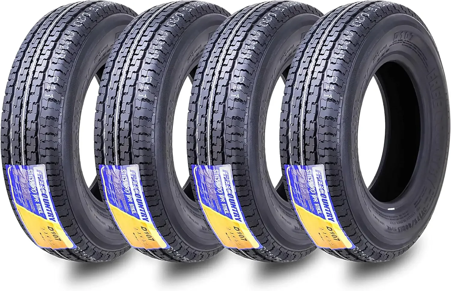 Grand Ride Set 4 Anhängerreifen ST175/80R13 8-lagiger Lastbereich D Stahlgürtel Radail mit umgedrehtem Verschleißschutz 11134