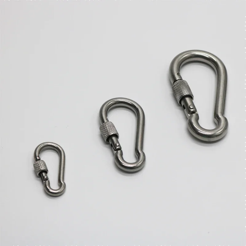 M6/M8/M10 304 Stainless Steel Multifunctional Spring Snap Carabiner Quick Link Lock Ring Hook