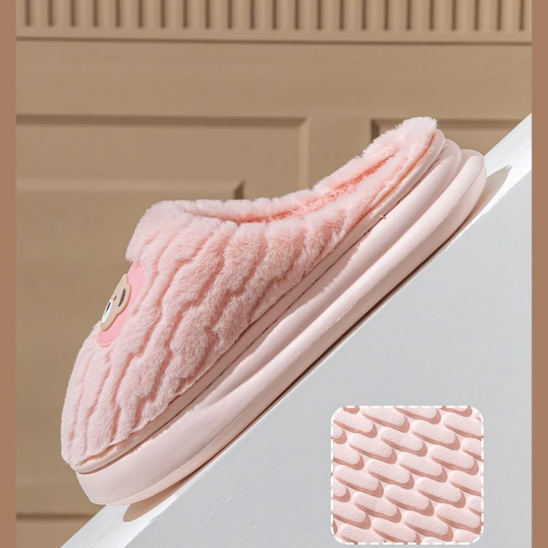 Indoor wool and velvet cute cotton slippers women's autumn and winter 2025 new home thermal slippers men's image 6