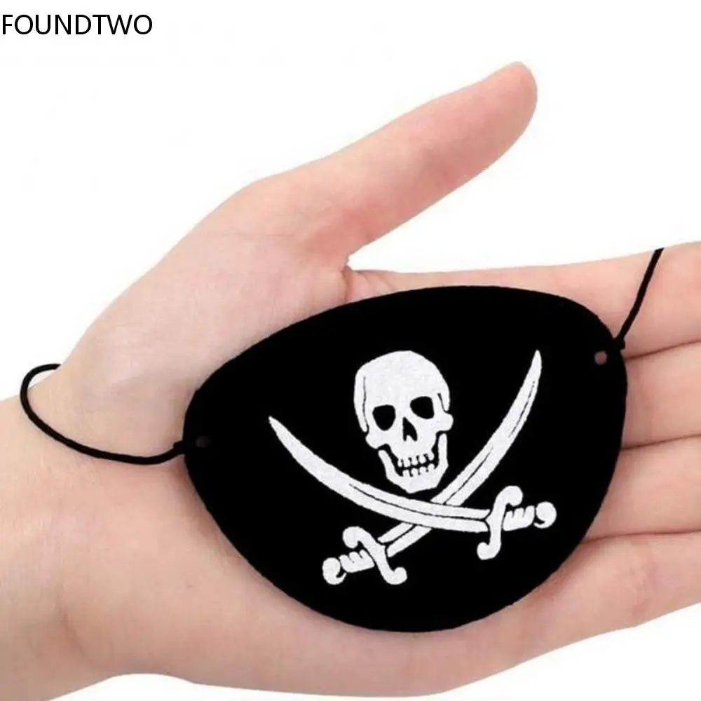 1pc Pirate Eye Patches Skeleton Eye Mask Felt One Eye Skeleton Captain Eye Patches for Halloween Pirate Theme Party Decoration