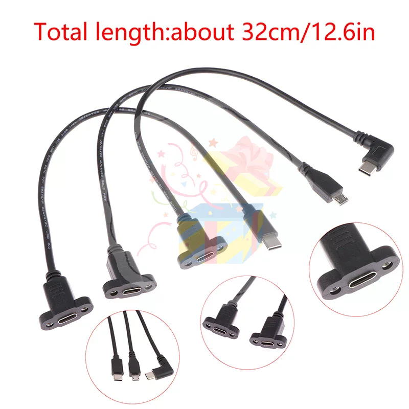 Micro USB 3.1 Male to Type C 3.1 Female Extension Cable Stable Connection for Fast Data and Power Charging at Work