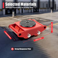 6T Rotating Machinery Mover Small Carrying Tank with 4 PU Directional Roller & 360° Non-Slip Cap for Warehouse Workshop Factory