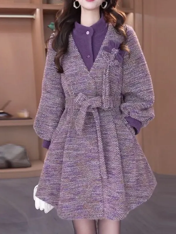 

High-End Cotton Thiened Chenille Coat Autumn Winter New Sle Warmth Faionable Anti-Aging Medium-Length Top for Women