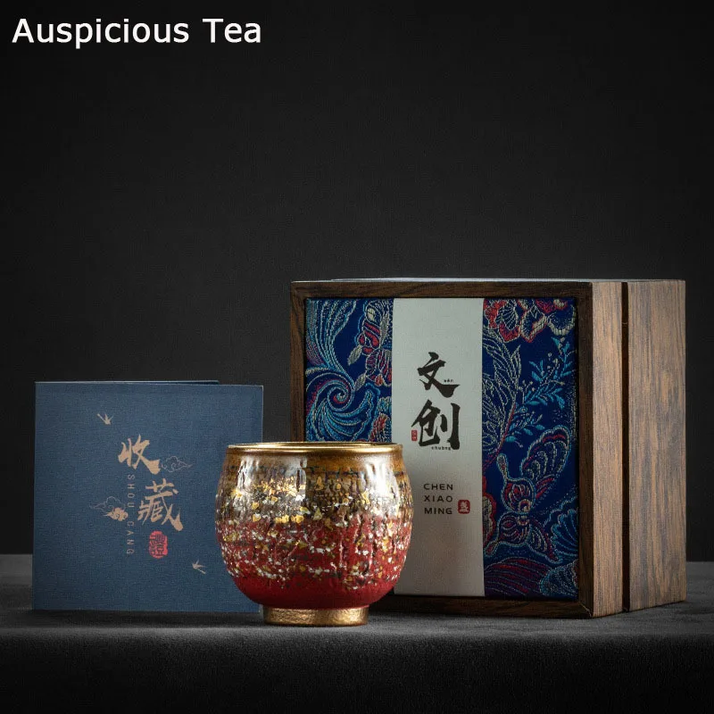 

150ml High-end Kiln Change Glaze Ceramics Master Cup Handmade Household Puer Kungfu Teaset Tea Ceremony Drinkware Gift Packaging