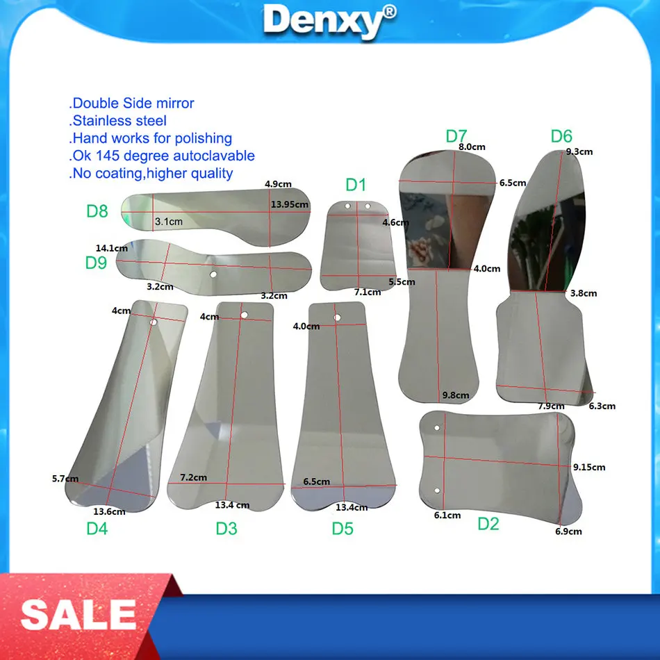 

DENXY Quality Dental Orthodontic Double-Sided Mirrors Reflector Stainless Steel Dental Photograph Mirror Intraoral Dentistry