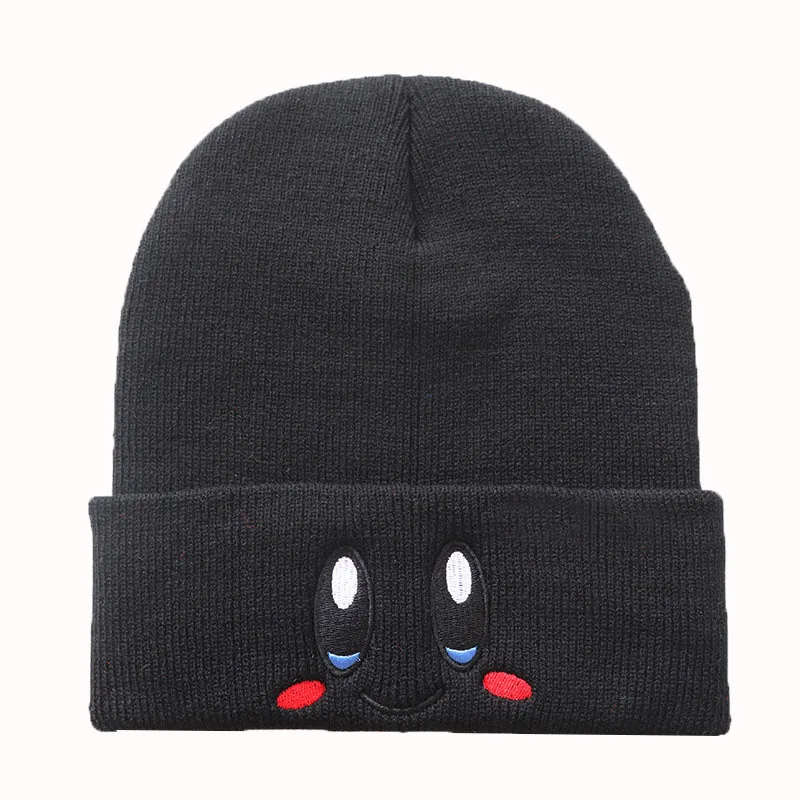 Mode Baru KIRBYS Topi Rajut Bordir Wajah Cantik Topi Bonnet Topi Ski Skullie Aksesori Beanie Uniseks Hangat