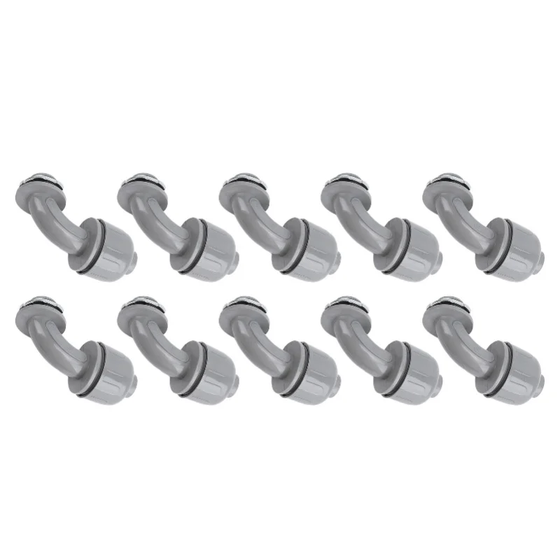 10Pcs 1in NPT Liquid Tight Connector Nylon 90 Degree Flexible Non Metallic Electrical Conduit Connector Fitting For Home Kitchen
