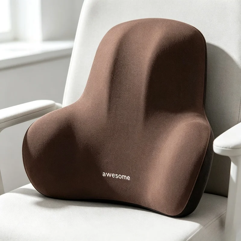 Memory Foam Ergonomic Lumbar Support Cushion, Waist Pain Relief Pillow for Office Gaming Chair, Car & Postpartum