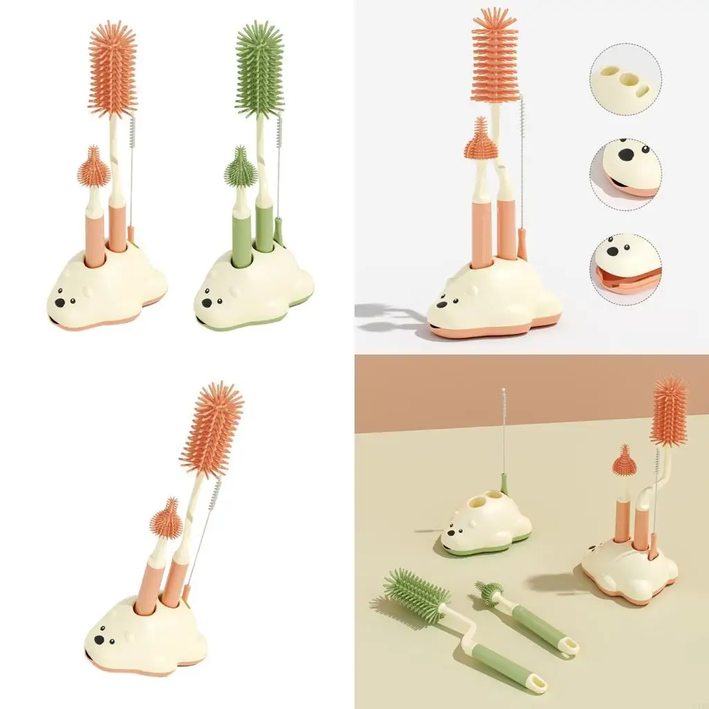 

A5YC Complete Newborn Feeding Hygiene Set Brushes For Bottles Pacifiers And Straw Sanitation