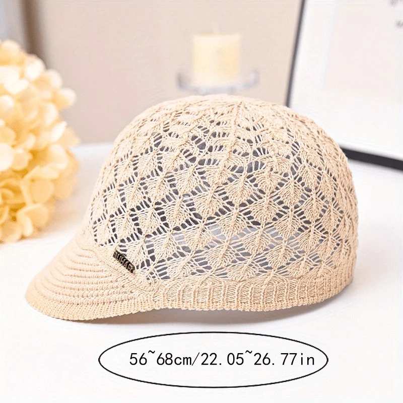 Hollowed-Out Breathable Baseball Hat, Soft & Silky Niche Design,Versatile Sun Protection Hat for Travel, Beach & Daily Outings