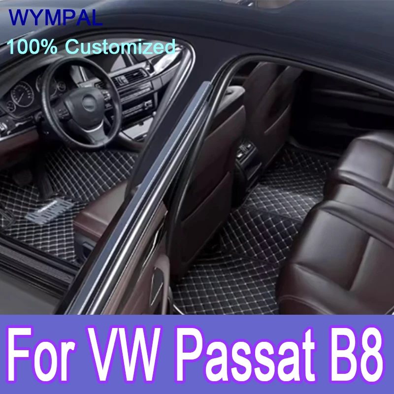 

Роскошные автомобильные коврики на заказ для VW Passat B8 2016 2017 2018 2019 2020, авто роскошные кожаные мужские и женские автомобильные коврики, полные