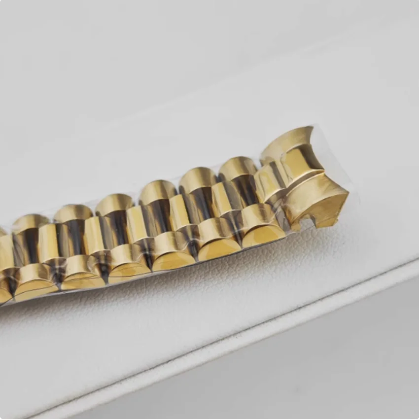 Nuovo braccialetto presidenziale modificato da 17 mm e cinturino a vite in acciaio massiccio con fibbia a farfalla per cassa dell'orologio Datejust da 31 mm per movimento NH05