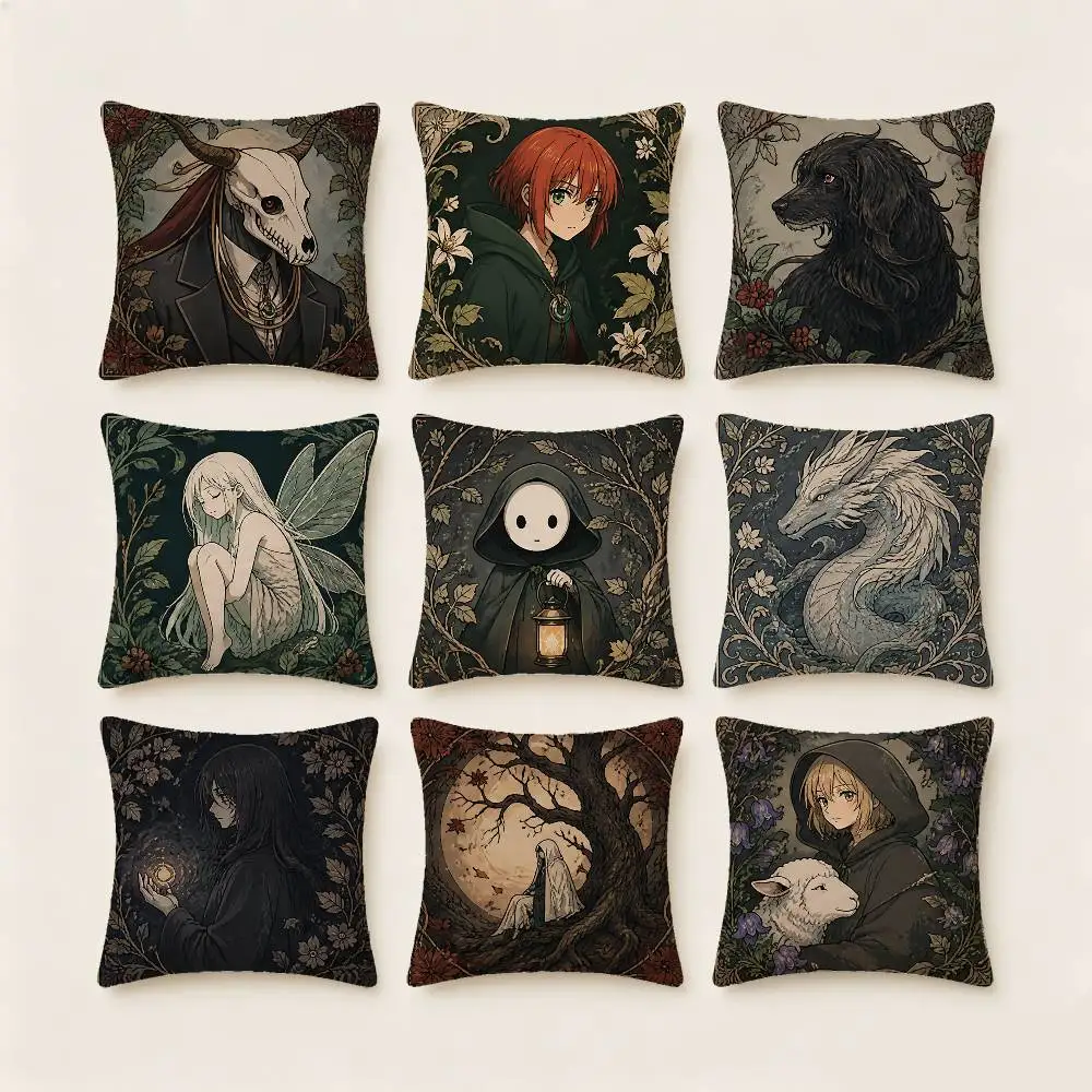 The Ancient Magus’ Bride Pillow Case Fashion Square Pillowcase Bedroom Sofa Room Ins Decoration Leisure