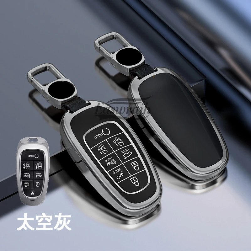 

Car Aluminum Alloy TPU Key Case Holder Cover For Hyundai Solaris Sonata Hybrid NEXO NX4 Tucson Santafe dn8 2022 2023 Accessories