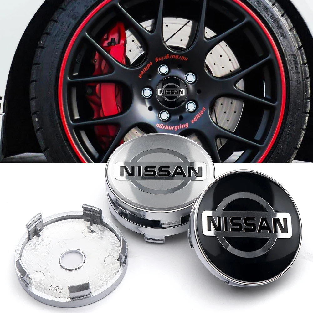 4Pcs 56/60mm Car Wheel Center Hub Caps Tire Rim Covers Car Accessories For Nissan Nismo X-Trail Almera Qashqai Note Leaf Teana