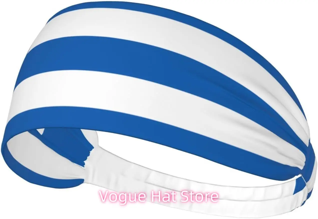 

Greek Flag Elastic Exercise Headband, Fitness Exercise Yoga Cycling Headband, Outdoor Sports Elastic Sweat-Absorbing Headband,
