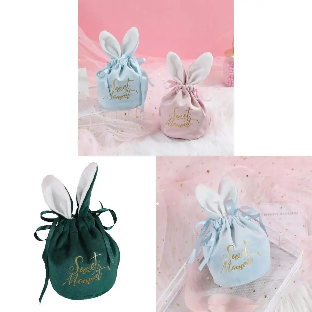 37ME Candy Storage Bag Bunny Ear Packaging Easter Gift Packing Bags for Chocolate Sweet Valentines Day
