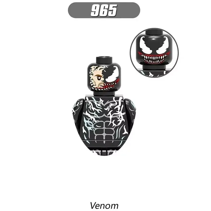 X0220 Spider Man Venom Black Cat Building Blocks Hero Anime Bricks Dolls Mini Action Toy Figures Assemble Blocks Children Gifts