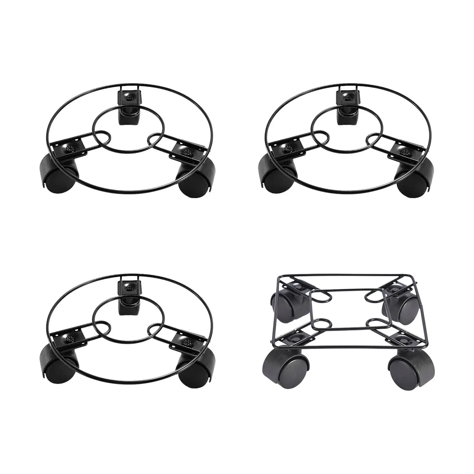Plant Saucer Rolling Plant Stand with 3 Wheels Plant Tray Roller Accessory Pallet Trolley Multipurpose for Backyard Sturdy