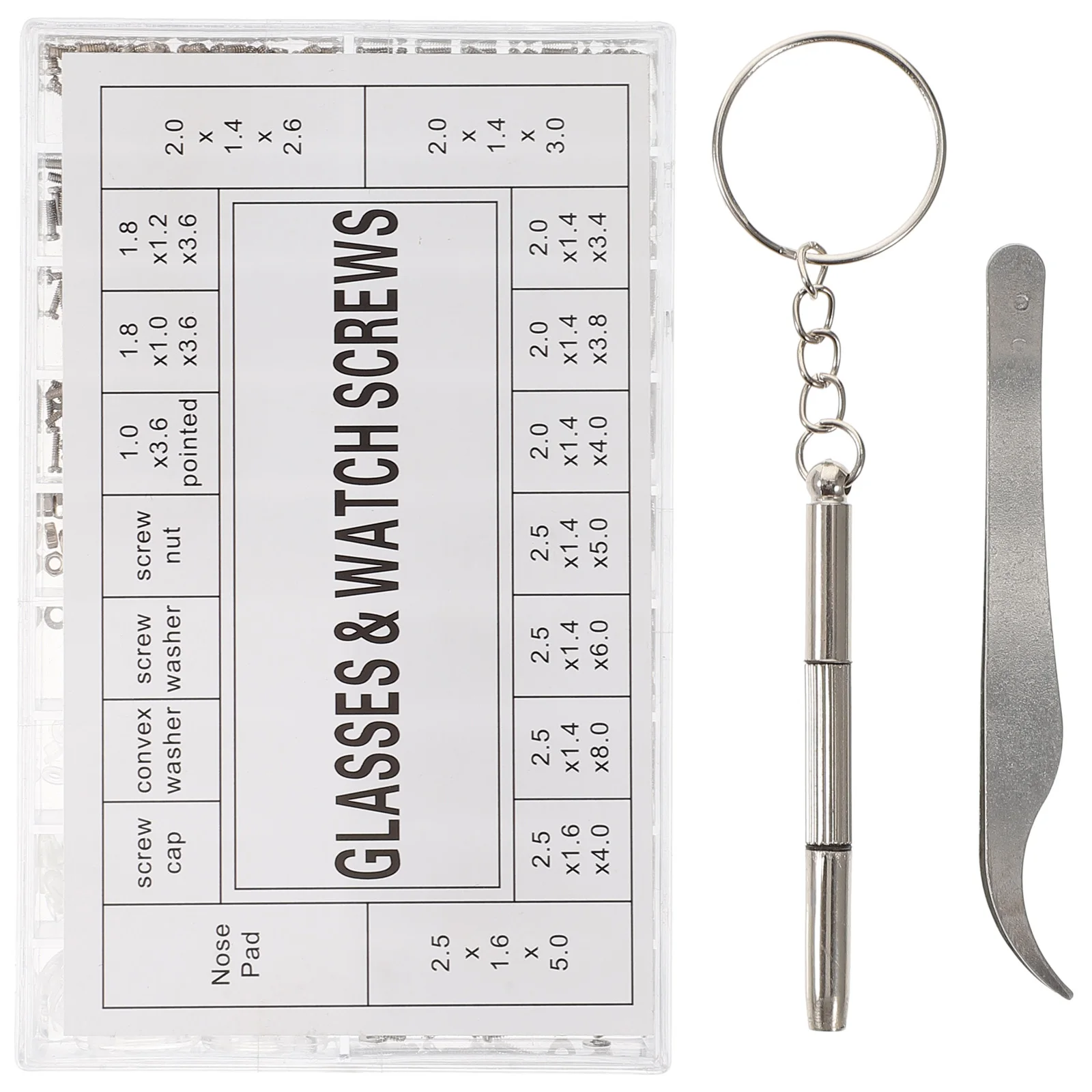 

1000 pcs Glasses Repair Kit Screws Screwdriver Nose Pads Durable Zinc Alloy Stable Performance Professional Tool Kit
