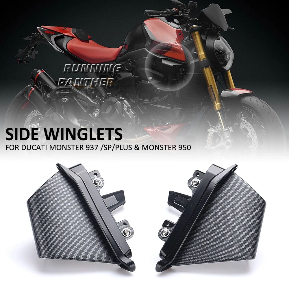 

NEW Motorcycle Aerodynamic Side Downforce Naked Spoilers Fixed Winglet Wing For DUCATI Monster 937 SP Plus MONSTER 950 2021-2023