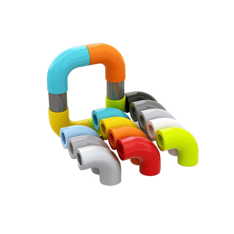 60pcs MOC Technology Part 25214 Round Brick 1x1 Tube with 90 Degree Bend and Hole Axis Brick DIY Children's Building Block Gift