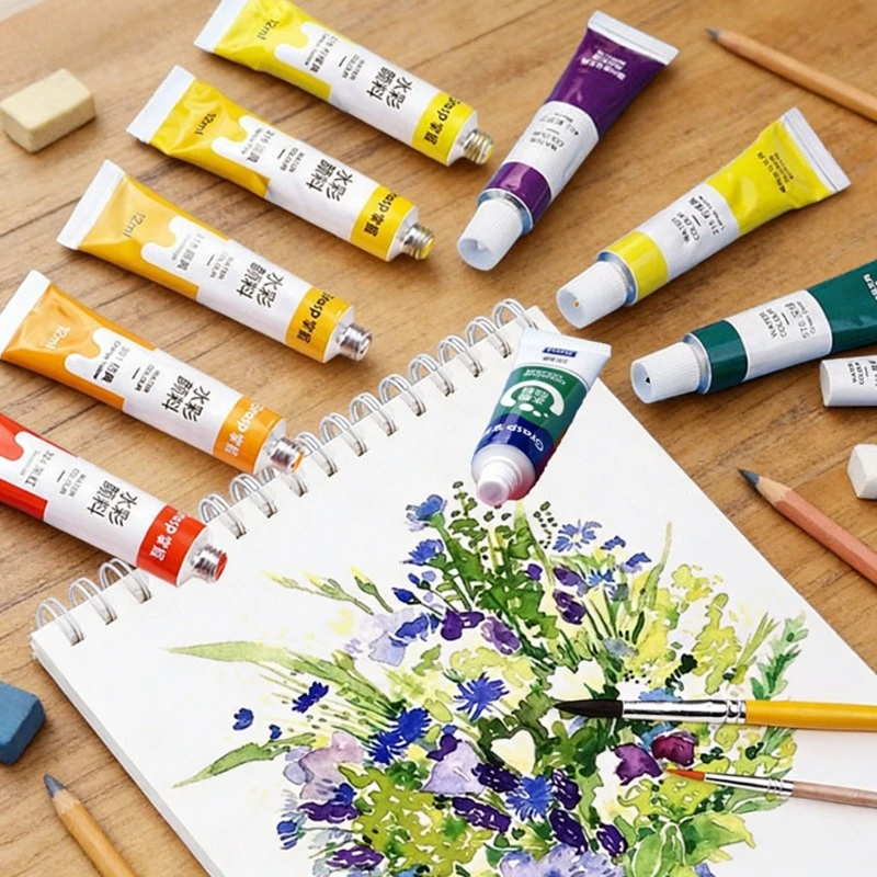 

Набор из 3-х флаконов по 5 мл: акварель и гуашь, 12/18/24/36 цветов, смываемые, яркие оттенки, для рисования на природе, иллюстраций, дизайна, скетчинга, путешествий и ежедневников